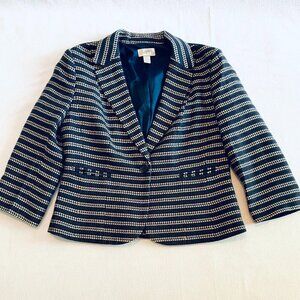 Loft striped blazer 10 navy cream